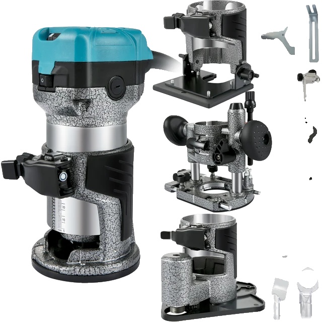 Fräsmaschine, Einstellbare Drehzahl, Ergonomisches Design, 4 Stützfüße