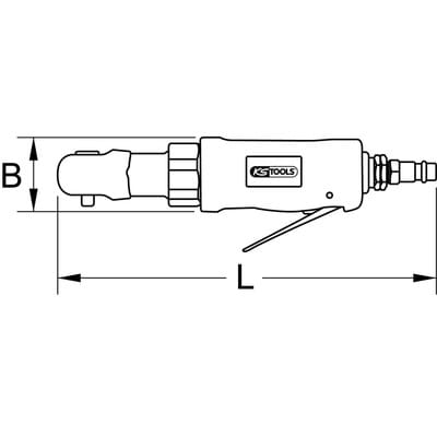 Ks Tools 1/2 SlimPOWER Mini-Druckluft-Umschaltratsche 30 Nm