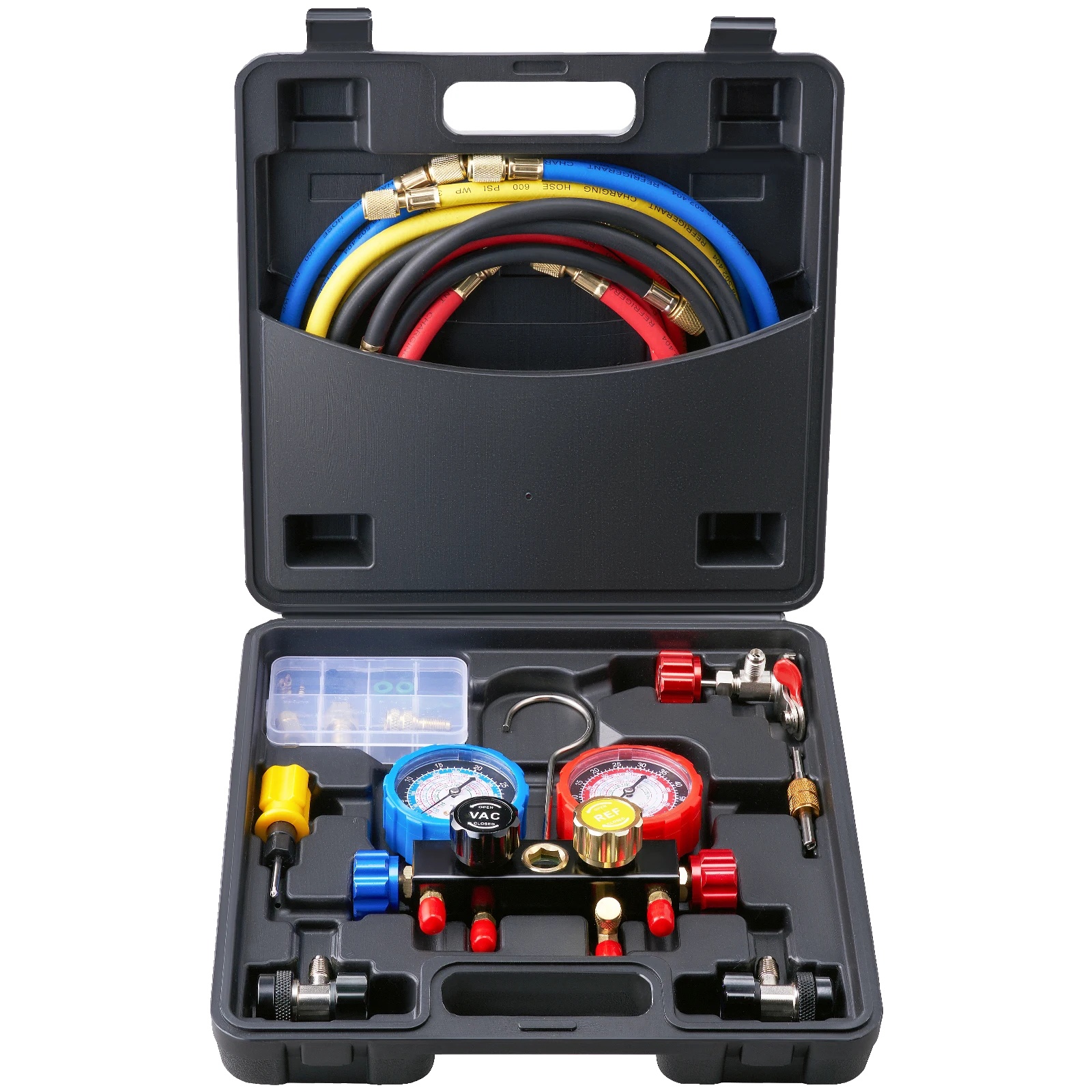 Manometer-set Für Wechselstrom, 1,5 M Schlauch, Kompatibel Mit R134a/r22/r12/r410a, Nenndruck 800 Psi, Berstdruck 4000 Psi, Genauigkeit ±1,6 %