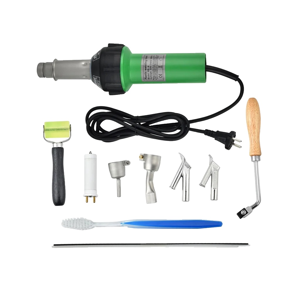 Kunststoffschweißpistole, Einstellbare Temperatur, Komplettes Zubehörset, 220 V, 1600 W