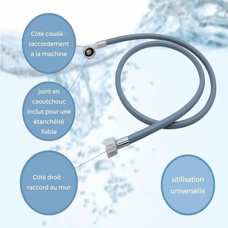 Wasserzulaufschlauch Für Waschmaschine Und Geschirrspüler. Anschlusslänge 3 M 3/4"-winkel-/geradstück Mit Dichtung Zulaufschlauch