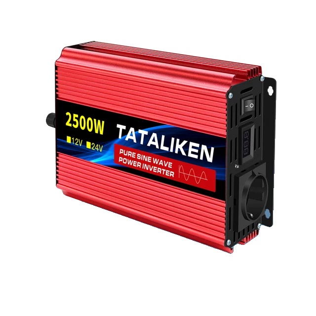 Wechselrichter, 5000 W, Reine Sinuswelle, Stabiler 220-v-ausgang, Led-anzeige Und Hoher Wirkungsgrad Für Haushalt, Auto Und Garten, 5000 W Eu, 12 V, 50 Hz (europa), 2500 W Eu, 12 V, 50 Hz (europa)