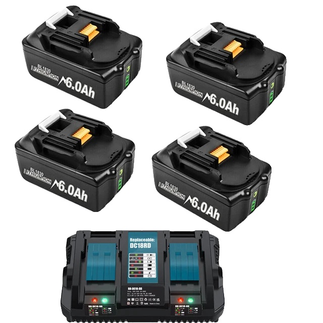 Makita 18v-akku, 6ah Kapazität, Kompatibel Mit Bl1830/bl1860, 18v, 18v, 3er-set