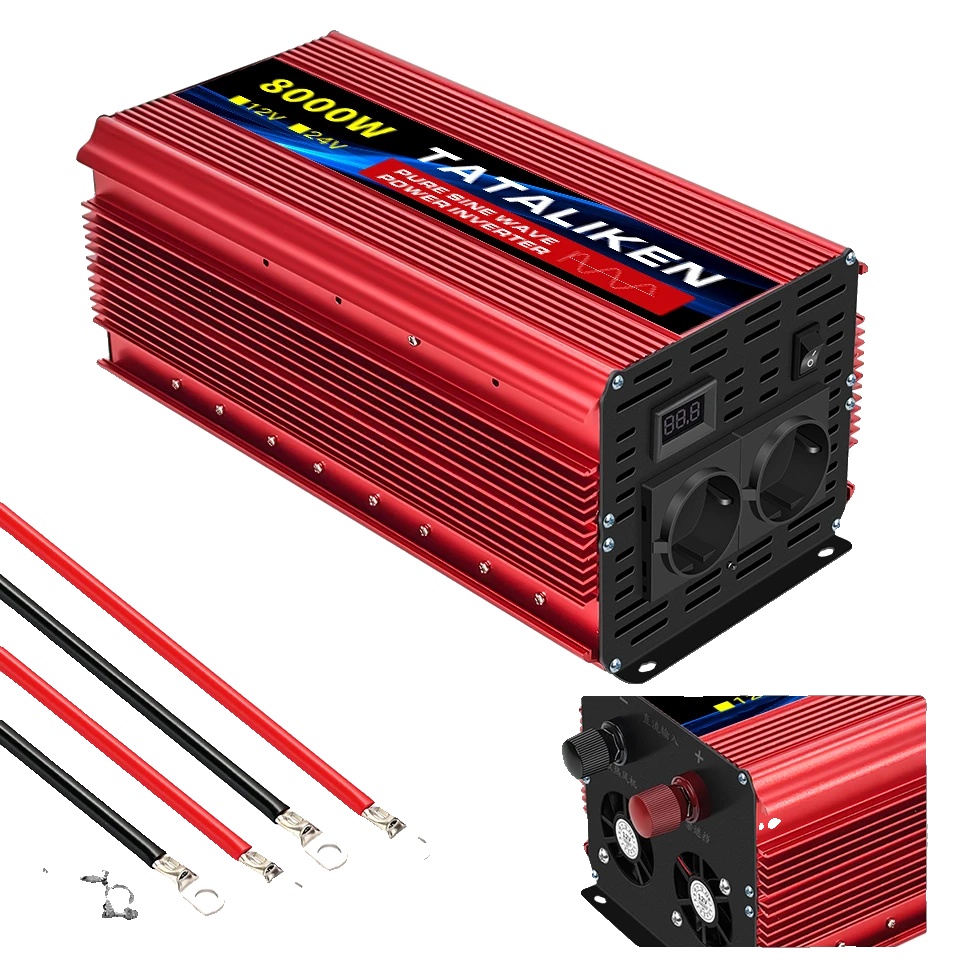 Reiner Sinus-wechselrichter, 12 V/24 V Gleichstromeingang, 220 V Wechselstromausgang, 12 V, 8000 W, Eu