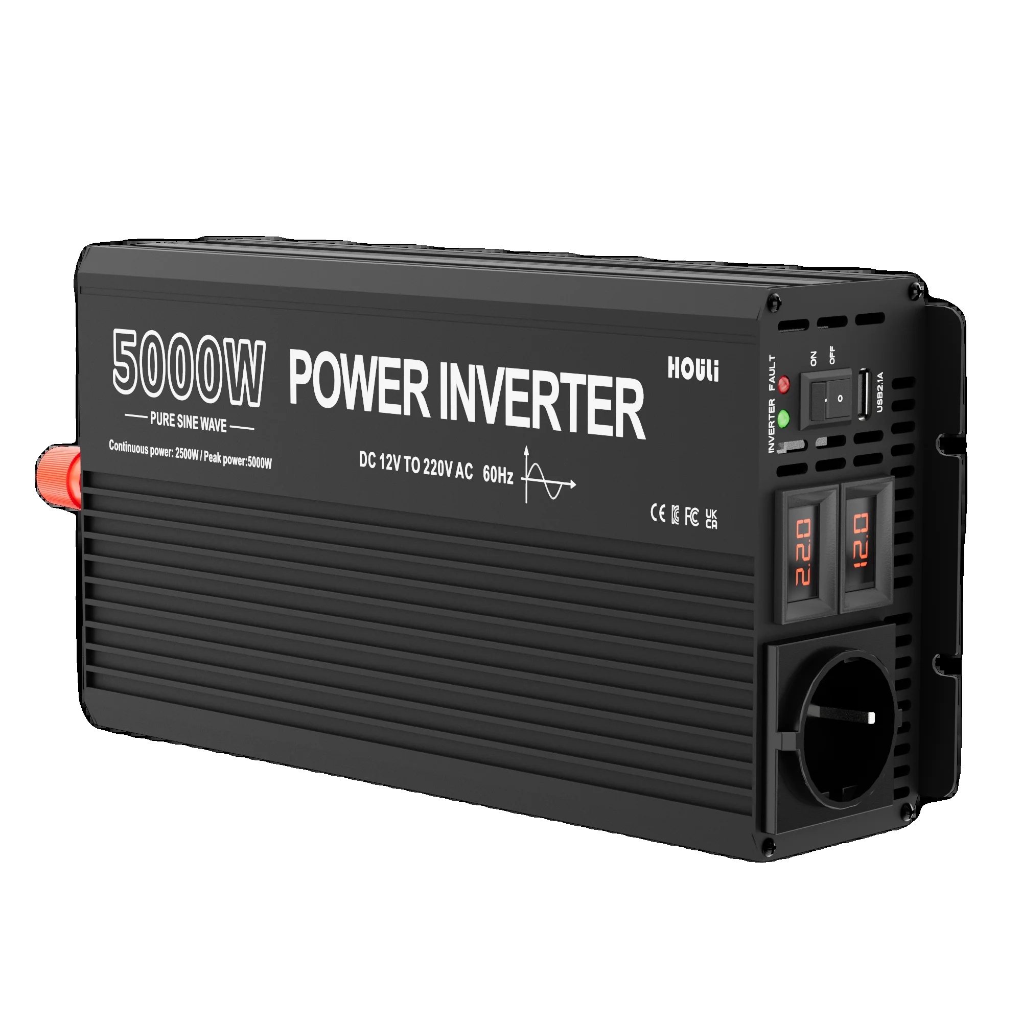 Wechselrichter, 3000 W Nennleistung, Ce- Und Fcc-zertifiziert, 5000 W – 12 V – 220 V – 50 Hz