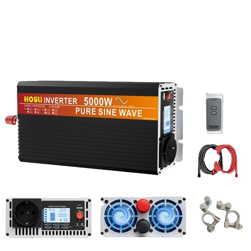 Wechselrichter, Reine Sinuswelle, Mehrfache Schutzfunktionen, 5000 W – 12 V – 220 V – 50 Hz