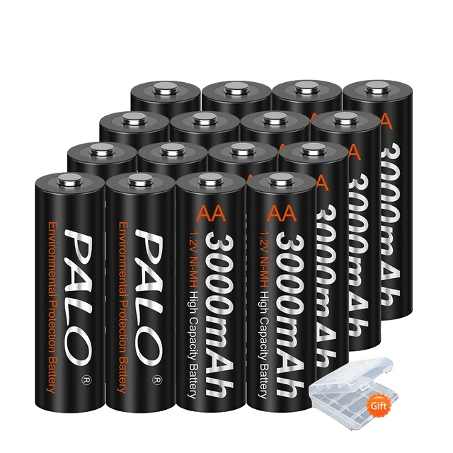 Wiederaufladbarer Akku, 3000 Mah Kapazität, Intelligentes Laden, 16 Aa-batterien