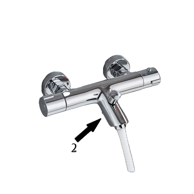 Thermostatische Duscharmatur, Wandmontage, Zweigriffbedienung, Chrom B