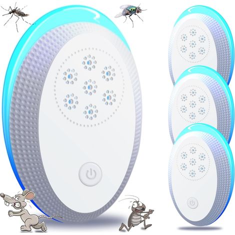 Packung Mit 4 Mückenschutzsteckern, Ultraschall-rattenvernichter, Wirksames Rattenabwehrmittel Gegen Ratten, Spinnen, Mücken Und Kakerlaken