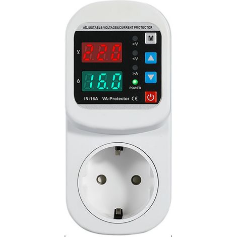 Ac 80-210v 16a (standard-eu-überspannungsschutzsteckdose Mit Zwei Displays, Automatischer Spannungs- Und Stromschutz, Voltmeter)