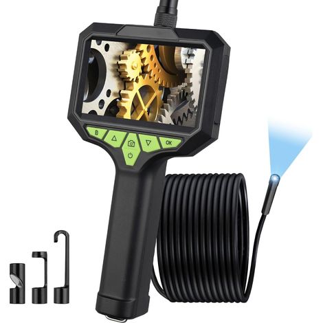 1080p Hd Endoskop-inspektionskamera, Ip67 Wasserdicht, Mit 4,3" Ips-bildschirm Und 6 Led-leuchten Für Mechaniker