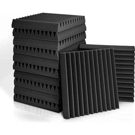 Akustikschaumstoff, 12er-pack, 2,5 X 30 X 30 Cm, Akustikpaneel, Akustikbehandlung Für Zuhause Und Büro