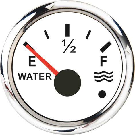 52-mm-wasserstandsanzeiger (0–190 Ohm), Anzeige Für Leeren Wasserstand, Wasserstandsanzeiger, Alarm, Led, 7 Farben, Universelle Hintergrundbeleuchtung Für Auto Und Boot
