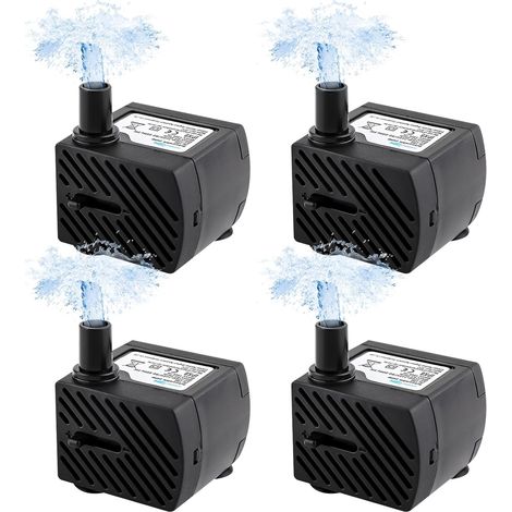 Mini-tauchpumpe, 4 Stück, Extrem Leise, 180 L/h, 3 W, 220 V/240 V, 50/60 Hz, Einstellbar Für Teiche, Springbrunnen Und Aquarien