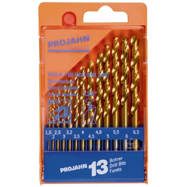 Projahn Kunststoffkassette HSS-G TiN ECO 13-tlg. 1,5-6,5/0,5 + 3,2 +4,8