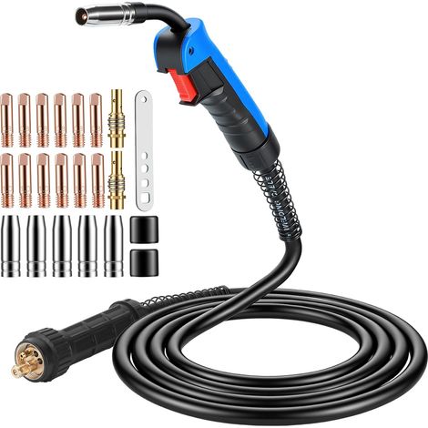 3m Mb15ak Schweißbrenner-set Mit 22 Schweißzubehörteilen, Anschlüssen Aus Reinem Kupfer Und Ergonomischem Griff Für Das Co2-schweißen In Werkstatt Und Industrie