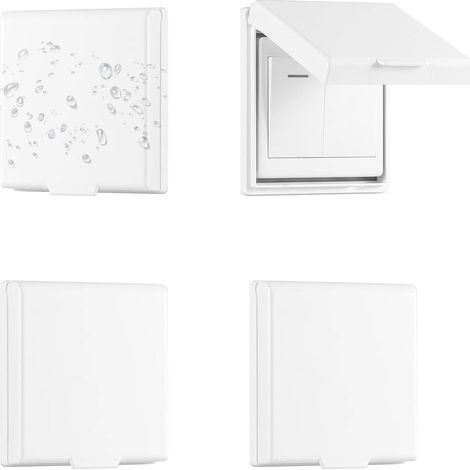 Weißes 4-teiliges Selbstklebendes Wandschalter-set, Wendbare Wasserdichte Steckdosenabdeckung Typ 86, Steckdosenabdeckung Für Badezimmer, Schlafzimmer, Küche, Außenbereich
