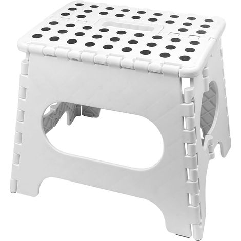 Klapphocker (27 Cm), Klapptritt, Klappleiter, Kleiner Klapptritt, Schwarzer Kunststoff, Hocker Mit Anti-rutsch-noppen Für Küche, Bad, Schlafzimmer, Garten