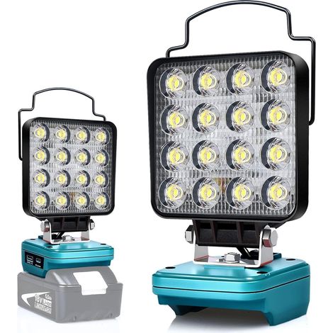 Makita 18v 48w Wiederaufladbare Led-arbeitsleuchte, Akkubetrieben, Wiederaufladbarer Led-flutlichtstrahler Mit Typ-c- Und Usb-ladeanschluss (akku Nicht Im Lieferumfang Enthalten) [energieklasse G]