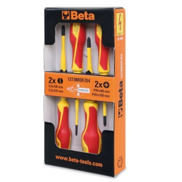 Beta - Satz 4 Schraubendreher 1272/1274 slim bg MQF/D4 012730604