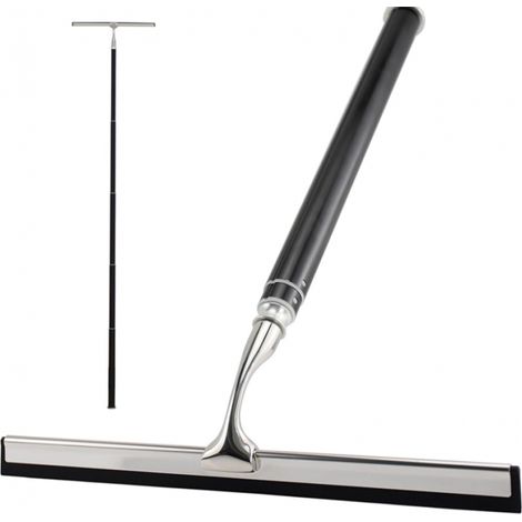 153 Cm Duschabzieher, Badezimmerabzieher, 153 Cm Schwarzer Duschabzieher, Duschfensterabzieher, Für Dusche, Badezimmer, Fliesen, Spiegel, Fenster, Küche (schwarz+silber)