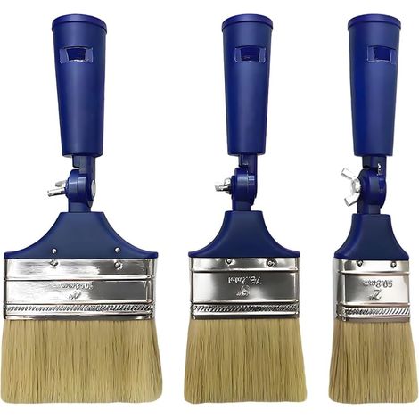 Set Mit 3 Professionellen, Verstellbaren, Ausziehbaren Mehrwinkelpinseln Für Wände, Decken, Innen- Und Außenanstriche (50 Mm, 60 Mm, 70 Mm)
