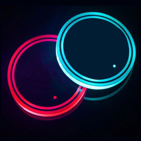 4-teiliges Set Led-untersetzer, Led-auto-untersetzer, Wasserdichte, Runde Acryl-flaschenuntersetzer Mit Beleuchtung, Für Partys, Hochzeiten, Bars Und Geburtstage, Usb-aufladung