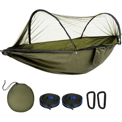 Ultraleichte Outdoor-hängematte (270 X 140 Cm) Mit Moskitonetz, Robust Und Langlebig, Inklusive Aufbewahrungstasche, Geeignet Für Garten, Camping, Balkon, Hof Und Strand