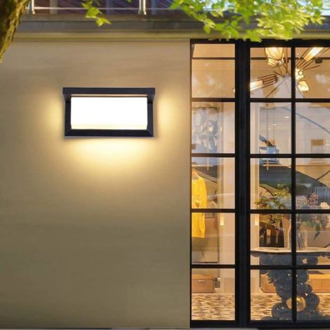 Wandleuchte – Led – 12 W – Ip65 Wasserdicht – Anthrazitfarbenes Aluminium – Garten