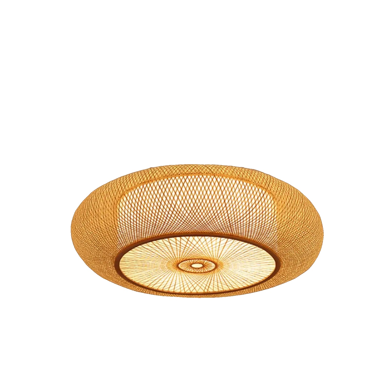 Hängelampe, Natürlicher Bambus, Elegantes Design, 50 Cm, Ohne Leuchtmittel (e27)