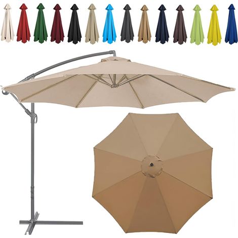 (farbe: Khaki) Ersatz-sonnenschirmdach, 2,7 M, 8 Streben, Ersatz-sonnenschirmstoff, Ersatz-sonnenschirmplane, Ersetzen Sie Ihr Altes Dach