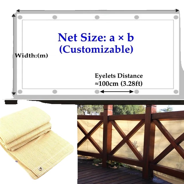 Schattiergewebe Aus Hochdichtem Polyethylen, Uv-schutz, Ösenabstand 100 Cm, 1,2 M X 6 M