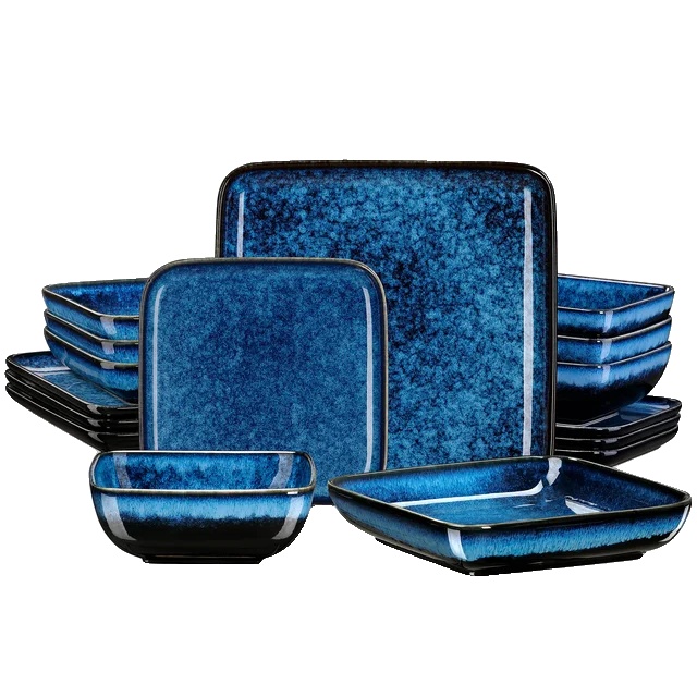 Essservice, Elegantes Design, Robuste Verarbeitung, Blau – 16-teilig