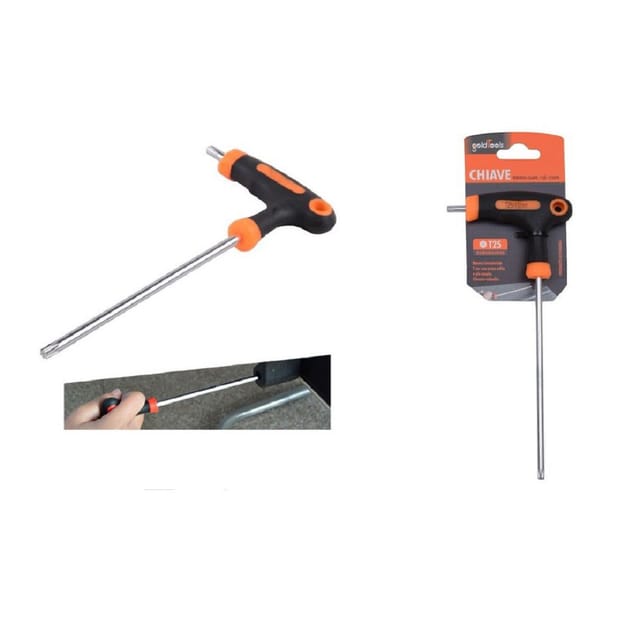 Trade Shop Traesio - Trade Shop - trapez-innensechskantschlüssel t-sternspitze T25X100MM ergonomischer griff 91805 -