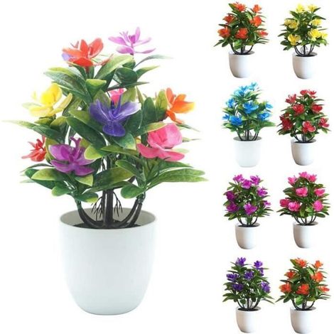 1 Künstliche Schmetterlingsorchidee Im Topf Für Den Innen- Und Außenbereich, Kunstpflanze Mit Weißer Vase Zur Dekoration [287]