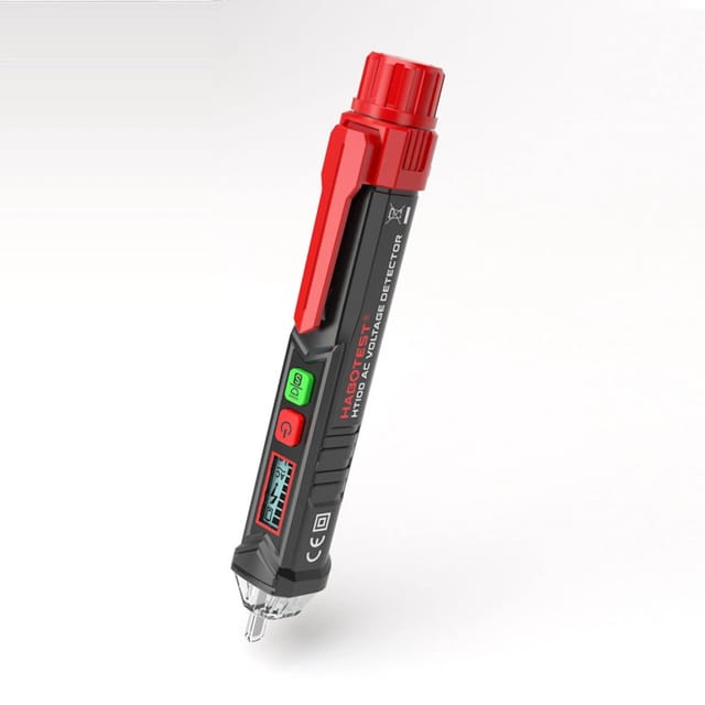 Berührungsloser Spannungsprüfer, Spannungsprüfer Mit Doppelter Empfindlichkeit 12 V/48 V–1000 V, Lcd-display, Phasen-/neutralleitertest, Taschenlampe, Akustischer Alarm, Kaiweets (runde Sonde)