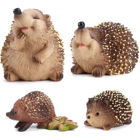 Set Mit 4 Igelfiguren, Gartenornamente, Außendekoration Für Den Garten, Einzigartige Dekoration Für Außenbereiche, Höfe, Rasenflächen, Terrassen Und Gärten