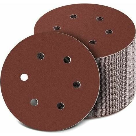 100 Stück Schleifscheiben, Körnung 40800, Größe 150 Mm, Schleifscheibe, Ideal Zum Schleifen Und Entrosten (6 Polierlöcher)