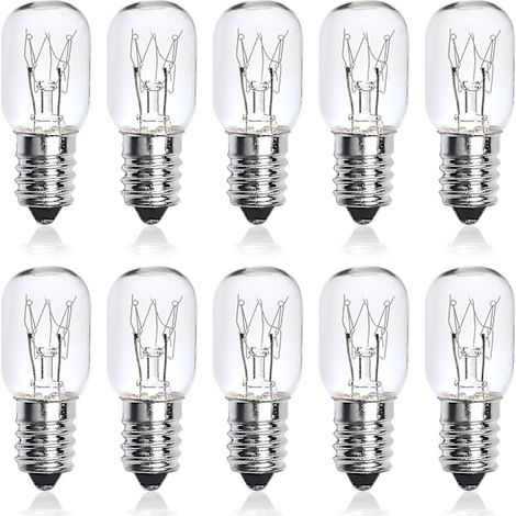 10er-packung Edison E14 25w Schraubglühbirnen, Dimmbare T22-glühbirnen (klar) Für Backöfen, Himalaya-salzlampen