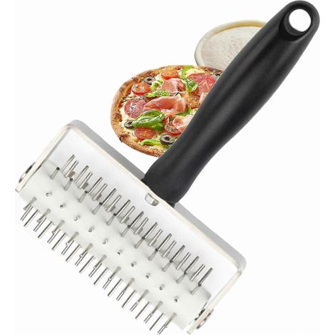 Pizzaroller Aus Edelstahl, Werkzeug Zum Ausstechen Von Pizzateiglöchern, Tragbarer Teigroller, Nudelholz Zum Ausstechen Von Löchern Im Teig.