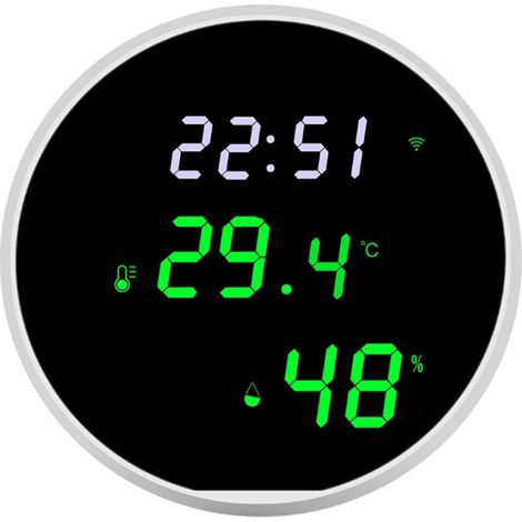 Tuya Wlan-temperatur- Und Feuchtigkeitssensor, Thermometer-hygrometer Mit Spiegel-led-anzeige, Timer-app, Echtzeitüberwachung Und -aufzeichnung