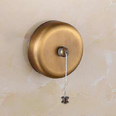 Robuste, Einziehbare Wäscheleine Aus Edelstahl, 2,74 M (max.), Zum Trocknen Von Wäsche Im Badezimmer, Chrom-finish, Rund (gebürstetes Antikmessing).