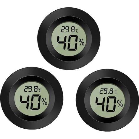 Set Aus 3 Digitalen Lcd-hygrometer-thermometern Für Den Innen- Und Außenbereich Mit Feuchtigkeits- Und Temperaturmessung, Kompatibel Mit Luftbefeuchtern, Luftentfeuchtern, Gewächshäusern Und Kellern.