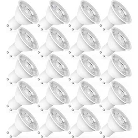 Gu10 Led-lampe, Kaltweiß, 7 W (entspricht 70 W Halogenlampe), 720 Lm, Led-spotlampen, Nicht Dimmbar, 20er-packung