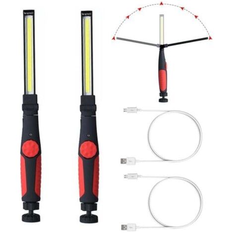 Set Mit 2 Wiederaufladbaren Led-arbeitsleuchten – Batteriebetrieben – Magnetbefestigung – 360°- Und 180°-drehung – Für Kfz- Und Werkstattanwendungen