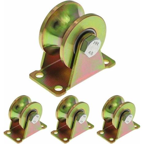 Satz Mit 4 Schiebetorrollen, 50 Mm Durchmesser – Verzinkter Stahl – Tragfähigkeit 300 Kg Pro Rolle – Für Schwere Tore Und Industrielle Anwendungen