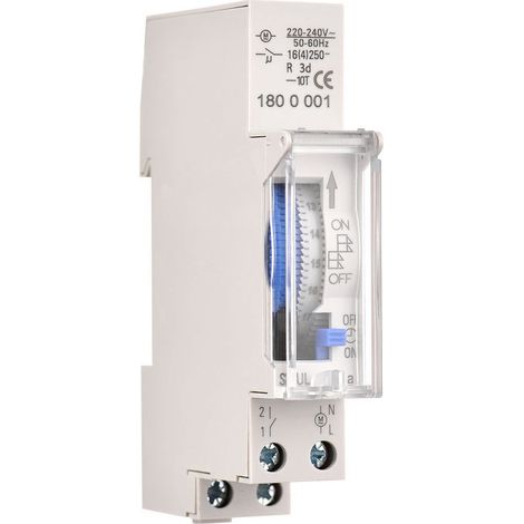 Mechanischer 24-stunden-timer – Programmierbar In 15-minuten-schritten – Din-schienenmontage – Integrierter Ni-mh-akku – Maximale Belastung 1000 W – Für Straßenbeleuchtung Und Belüftung – Ac 220–240 V
