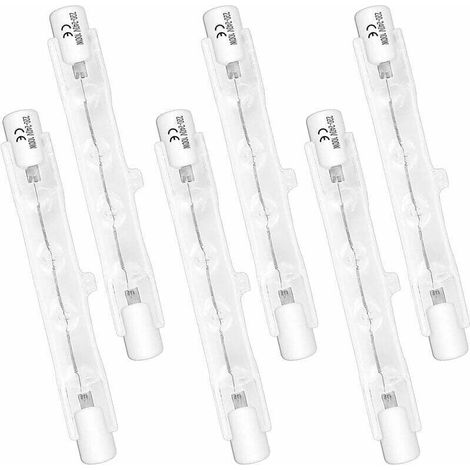 6er-pack R7s 78mm 100w 230v Halogenlampen – Warmweißes Licht 2700k – Lichtstrom 1500lm – Dimmbar