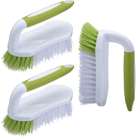 Robuste Scheuerbürste Mit Ergonomischem Griff Zur Reinigung Von Dusche, Badezimmer, Waschbecken, Küche Und Böden, 3er-set