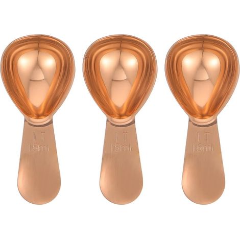 3er-set Messlöffel (teelöffel, Milchpulverlöffel) – Küchenutensilien – Farbe: Gold – 9,5 X 4 X 2 Cm